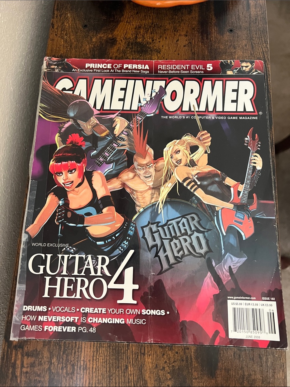 Game Informer Guitar Hero 4 Magazine Issue 182 Video Games